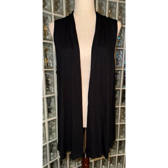 Renee C. sleeveless cardigan vest - black - size XL - OA8 - Picture 1 of 5